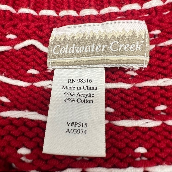 Coldwater Creek Red and Black intarsia knitted 1/4 zip sweater size tag removed - Picture 3 of 3